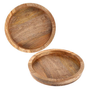 Bandeja de servicio redonda de madera maciza de mango de calidad superior, tamaño personalizado para hoteles, restaurantes y uso doméstico, precio económico - Product Image 4