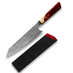 Couteau de Chef Japonais LEGACY BLADES en Acier Damas, 8 Pouces, Forgé à la Main, Écologique, Compatible Lave-Vaisselle, Manche en Bois, Vente en Gros OEM ODM - Product Image 1