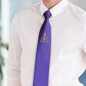 Royal & Select Master Satin Masonic Neck <b>Tie</b> - [<b>Purple</b> & Gold] Fabric type Polyester,Satin - Product Image 1