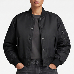 <b>Women</b> Premium Custom Bomber <b>Jacket</b> Wholesale Casual Fashion <b>Jackets</b> Ladies Button Up MA1 <b>Flight</b> Bomber <b>Jackets</b> <b>Women's</b> - Product Image 1