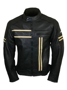 Mens Black <b>Retro</b> Streetwear Eco-Friendly Windproof <b>Leather</b> <b>Jacket</b> - Product Image 1