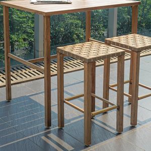 Set di 2 Sgabelli da Bar Alti 70 cm Fatti a Mano con Cordino, Altezza Bancone, con Poggiapiedi in Metallo per Cucina - Product Image 3