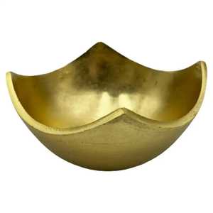Corbeille à fruits moderne en aluminium doré, forme couronne, avec étoiles aux quatre coins, finition laiton élégante, centre de table, vaisselle de service - Product Image 1