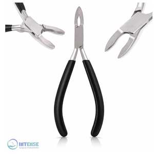 Alicates de cierre de anillas de acero inoxidable con mango de agarre negro ODM - Product Image 1