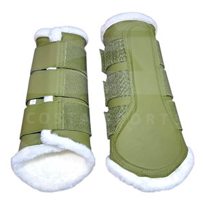 Costa Sports Multi Colors Matching Elastic&Velcro Fur & Rexin Horse <b>Brushing</b> <b>Boots</b> - Product Image 3