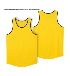 Camiseta Deportiva Estilo Americano para Hombre, Talla Grande, Delgada, con Bloques de Color, Mezcla de Algodón, Protección UV, Secado Rápido - Product Image 3