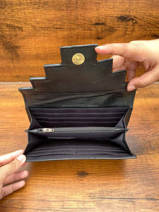 กระเป๋าคลัทช์หนังวัวแท้มีเครื่องมือสำหรับงานแกะสลักด้วยมือบัตรเครดิตหนังสีเทอร์ควอยซ์แนววินเทจ - Product Image 5