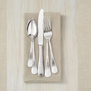 Juego de cubiertos de acero con espejo de martillo, juego de cubiertos, juego de cubiertos de 24 piezas, estilo clásico, sólido, inoxidable, para boda, sostenible, elegante - Product Image 2