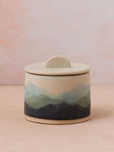 Ceramic <b>Storage</b> <b>Jar</b> With Lid Handcrafted Airtight <b>Kitchen</b> Container Wabi Sabi Design Cylinder Shape - Product Image 6