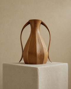 Jarrón de Flores Moderno de Madera de Acacia Hecho a Mano TIMELESS CRAFT TS-1064, Decoración de Mesa para Bodas, Decoración Rústica y Elegante para el Hogar - Product Image 1