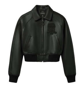 Black Color Women's Leather Avirex <b>Jackets</b> with Premium Leather Crop Design Sexy Fit Latest <b>Winter</b> Women Avirex Leather <b>Jacket</b> - Product Image 1