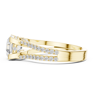 Anillo de Compromiso y Boda Clásico de Oro Sólido de 14k con Certificado IGI, Diamante Cultivado en Laboratorio de 1.50 CT, Corte Octogonal, E VS1, para Mujer - Product Image 4