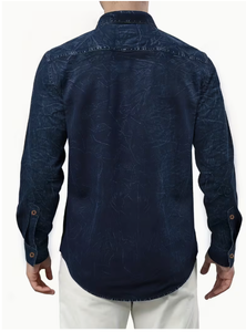 Camisa de Mezclilla para Hombre, Corte Slim Fit, Manga Larga, Cuello Clásico, Cierre de Botones, Lavado Medio, Transpirable, 100% Algodón, Estilo Casual y Elegante - Product Image 2