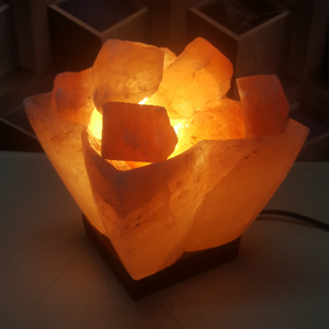 Himalayan Ionic Salt Square Shaped <b>Crystal</b> Bowl Lamp Handcrafted Natural Rock Salt Modern Design for Hotel and Kitchen Use - Product Image 3