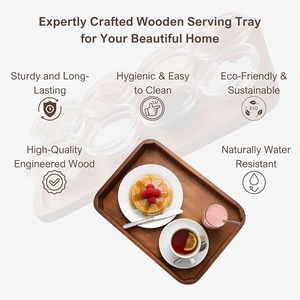 Bandeja Decorativa de Madera Moderna y Lujosa - Bandeja Rectangular de Metal para Servir en la Cocina y el Baño, Decoración de Alta Gama para el Hogar - Product Image 5