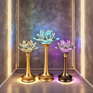 Miaolianhua ไฟ LED รูปพระพุทธเจ้า, โค<span class=keywords><strong>ม</strong></span>ไฟคริสตัลรูปดอกบัว<span class=keywords><strong>ม</strong></span>ีปลั๊ก<span class=keywords><strong>อิ</strong></span>นแบบ USB - Product Image 2