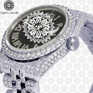 Montre de luxe Charm Jewells en acier inoxydable, boîtier 40 mm, mouvement mécanique analogique, mode masculine, accents de diamants, date automatique, étanche - Product Image 4