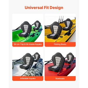 Asiento Universal para Tabla de Paddle Surf, Paquete de 2, Cojín Acolchado Suave de 2 Pulgadas de Grosor con Soporte para la Espalda y Bolsa de Almacenamiento - Product Image 5