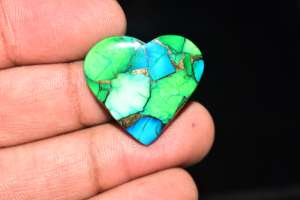 Premium Grade <b>Peacock</b> Dahlia Turquoise Cabochon <b>Peacock</b> Dahlia Mohave Turquoise - Product Image 3