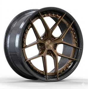 ล้อคาร์บอนไฟเบอร์ฟอร์จแบบแห้ง 2 ชิ้น รุ่นใหม่ น้ำหนักเบา ผลิตตามสั่ง คาร์บอนไฟเบอร์แท้ ดีไซน์แบบ Solid Barrel สีบรอนซ์เว้า - Product Image 1