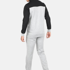 Conjunto Deportivo Premium para Hombre |   Chándal con Paneles en V en Negro Obsidiana y Gris Jaspeado |   Conjunto Deportivo Urbano con Cierre para Entrenamiento en el Gimnasio - Product Image 4