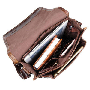 Genuine Leather Crossbody Bag 9x11x3.5 Inches Vintage Men's Shoulder Sling Bag with Adjustable Strap - Product Image 3