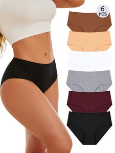 Women's High-Rise Basic Solid Boxer Briefs 1pc Spandex/Cotton Knitted Underwear Everyday Comfortable Made in Bangladesh - Product Image 3
