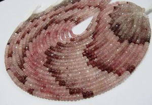 Cuentas de Cuarzo Rosa Natural en Forma de Rondelle, Corte Facetado, Color Rosa, Hilo de 12.5 Pulgadas de Largo - Product Image 4