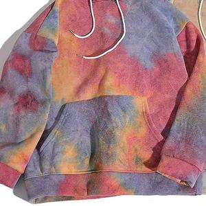 เสื้อฮู้ดมัดย้อมขนแกะโพลีเอสเตอร์น้ำหนักเบาใส่ได้ทุกเพศมีฮู้ดพิมพ์ลายหลากสีขายดีสำหรับผู้ชายและผู้หญิง - Product Image 5