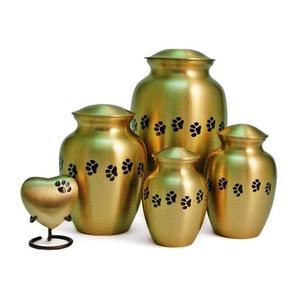 Blue Aluminum Pet <b>Urn</b> Memorial Cremation Keepsake <b>Urn</b> Paw Print Ash Cremation <b>Urn</b> for <b>Cats</b> Dogs - Product Image 2