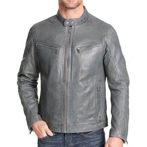 Veste grise personnalisée à logo très vendue pour hommes, vestes en cuir vintage pour hommes, veste streetwear, veste d'hiver de haute qualité, adaptée à toutes les saisons - Product Image 1