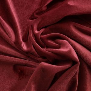 Tissu en velours bordeaux de luxe, 100% polyester, tissé, résistant aux plis, respirant, doux, brossé, pour robes de cérémonie - Product Image 5