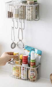 Moderno Estante de Especias de Acero Inoxidable de un Solo Nivel para Montar en la Pared, Organizador de Cocina para Frascos de Condimentos y Almacenamiento de Utensilios de Cocina - Product Image 2