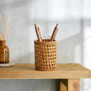 Porte-crayons en rotin pour l'école, la maison, le bureau, panier à stylos écologique, organiseur de fournitures scolaires - Product Image 6