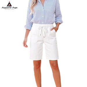 Pantalones Cortos de Mezclilla para Mujer, Diseño Nuevo, Casuales, para Verano, con Cordón Ajustable, al por Mayor - Product Image 3