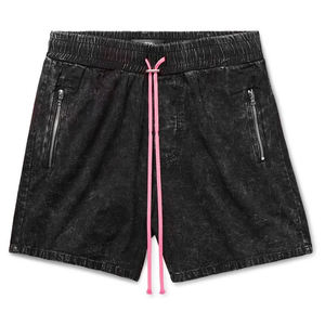 Shorts délavés à l'acide à faible MOQ avec personnalisation de marque, stock disponible en gros pour tenue décontractée quotidienne - Product Image 2