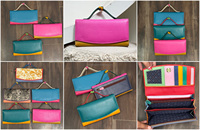 2025 dompet wanita multiwarna Clutch kulit unik daur ulang bergaya buatan tangan dompet kualitas tinggi indah