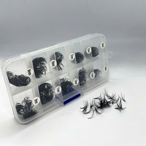 Extensions de cils préfabriquées en fibres PBT 3D-20D, longueurs mixtes, naturelles, longues, courbures CC/DD/LD/M, logo personnalisé, options de boîtes multiples - Product Image 4