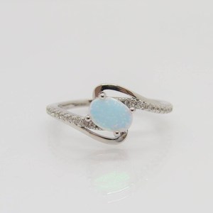 Vintage White Opal White Topaz <b>Ring</b> Oval Cut Gemstone Sterling Silver <b>Ring</b> Size 7 Jewelry Gift Women - Product Image 5