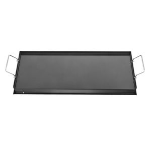 Griglia a Gas Portatile Universale 32x14 Pollici, Piastra Teppanyaki in Acciaio al Carbonio, Griglia BBQ Rettangolare con Struttura in Metallo - Product Image 1