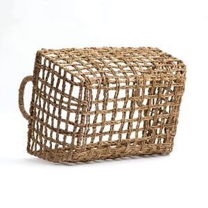 Cestas de almacenamiento de jacinto de agua, Juego de 2 cestas rectangulares de lavandería, OEM, diseño personalizado, tejido a mano de Vietnam, nuevo diseño Natural - Product Image 5