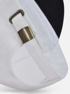 Unisex <b>White</b> Baseball Cap 6-Panel Fitted Solid Color Contrast Brim Casual Adult Style - Product Image 4