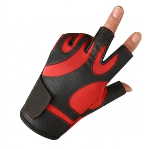 Guantes de pesca de medio dedo, sintéticos, antideslizantes, resistentes al desgaste, unisex, para todas las estaciones, cierre de gancho y bucle - Product Image 3