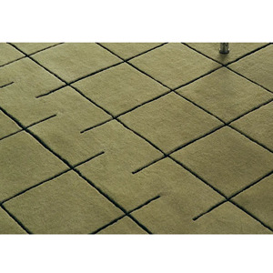 Alfombra de Lana Hecha a Mano con Diseño Geométrico Verde, Alfombra Personalizada, Proveedor de Alfombras, Muestra Disponible - Product Image 4