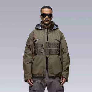 Waterproof Mens <b>Techwear</b> <b>Jacket</b> Tactical Multi Pocket Hooded Urban Streetwear Outerwear Windproof Functional Coat Custom OEM - Product Image 1