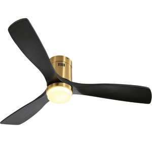 Ventilatore da Soffitto LED a Basso Profilo da 52 Pollici con Telecomando, 3 Pale in Legno Massello per Uso Interno ed Esterno - Product Image 1
