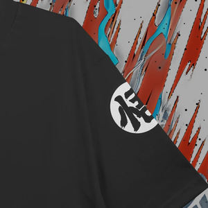 Camiseta de punto lavada de manga corta con cuello en V para hombre, estilo streetwear ácido, diseño de Goku Super Saiyan, holgada, informal, estilo urbano, de verano - Product Image 6