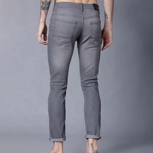 Custom Fitted Well Grey Distressed Color Mid <b>Waist</b> Stylish Skinny <b>Jeans</b> Men - Product Image 2