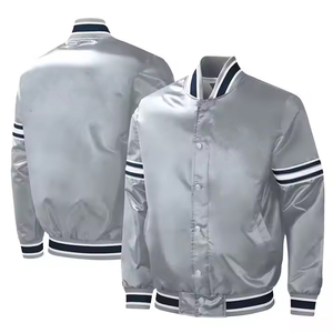 Veste universitaire en satin personnalisée pour l'hiver, dernier design, style streetwear vintage, fermeture boutonnée, vestes en satin - Product Image 6