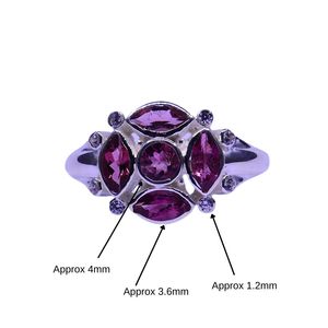 Anillo Clásico de Plata de Ley 925 con Turmalina y Topacio Blanco para Mujer, Joyería para Bodas - Product Image 1